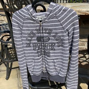 Pink Victoria Secret Zip Up Sweatshirt Hoodie SzSP